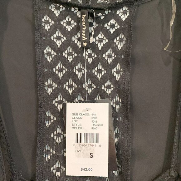 Heartsoul Black Lace Two Layer Blouse - Size Small - Picture 3 of 7